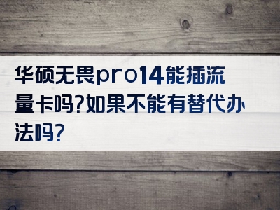 华硕无畏pro14能插流量卡吗？如果不能有替代办法吗？