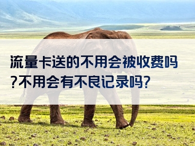 流量卡送的不用会被收费吗？不用会有不良记录吗？