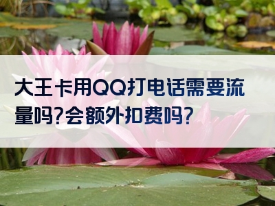 大王卡用QQ打电话需要流量吗？会额外扣费吗？